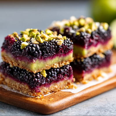 Blackberry Pistachio Dream Bars